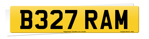 Registration number B327 RAM